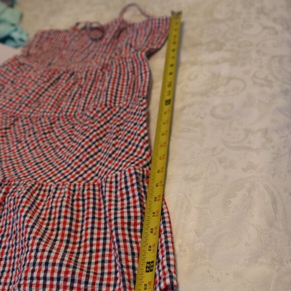 Jessica Simpson Red/White/Blue Gingham 100% Cotton Sundress Medium Summer - Picture 6 of 15